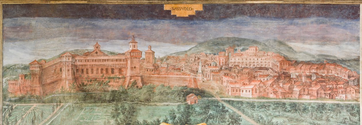 Fiorano modenese, Castelo de Spezzano, Sala das Vistas: Vista de Sassuolo de Italian School