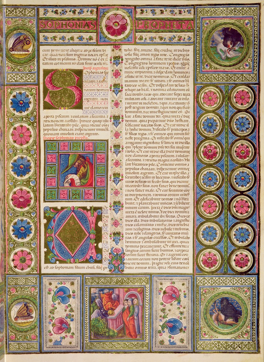 Fol.102r Abertura do Livro do Profeta Sofonias, da Bíblia Borso d