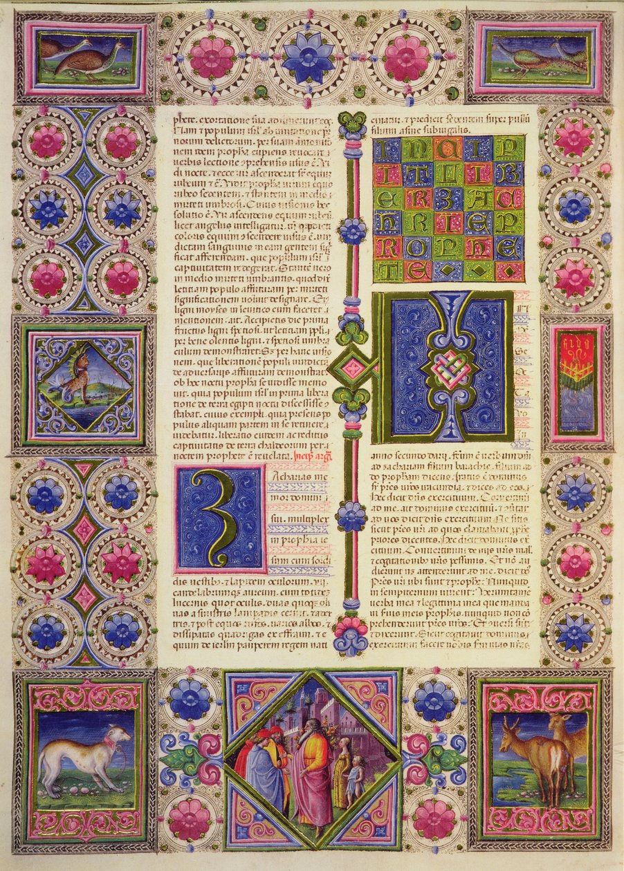 Fol.104v Livro do Profeta Zacchariah, da Bíblia de Borso d