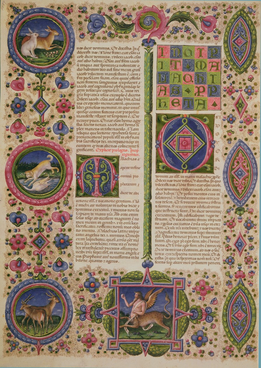 Fol.108v Livro do Profeta Malaquias, da Bíblia Borso d