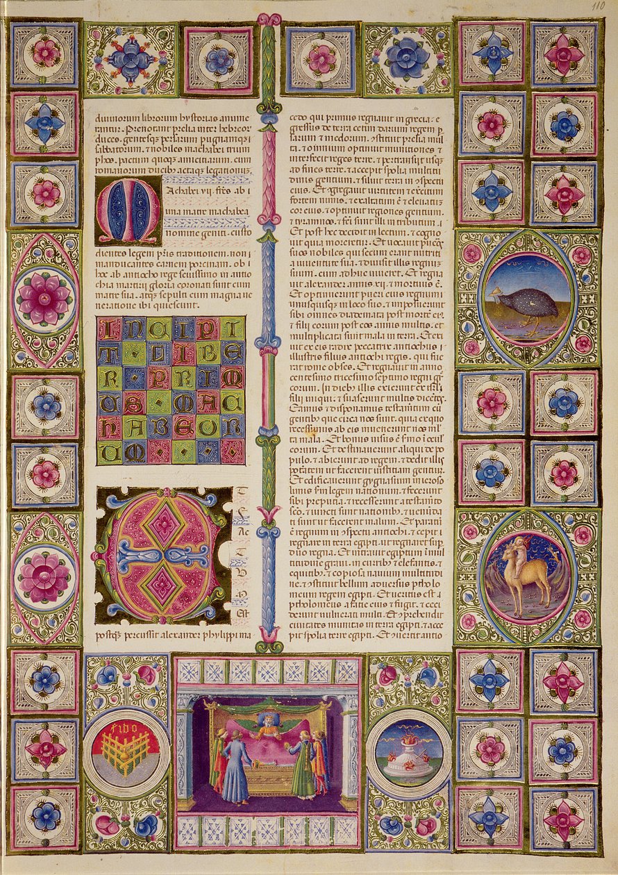 Fol.110r Abertura do Primeiro Livro dos Macabeus, da Bíblia Borso d