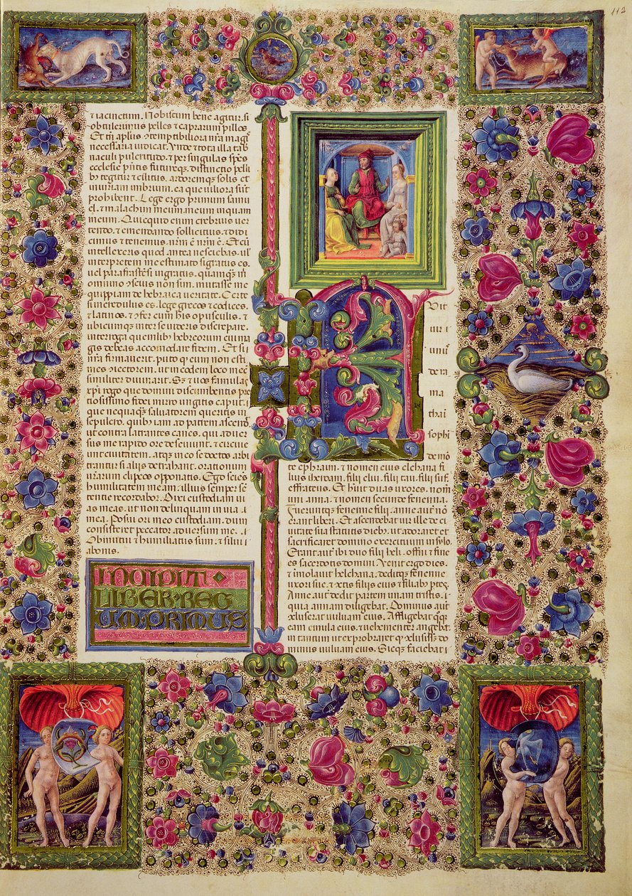 Fol.112r O Primeiro Livro dos Reis, da Bíblia Borso d