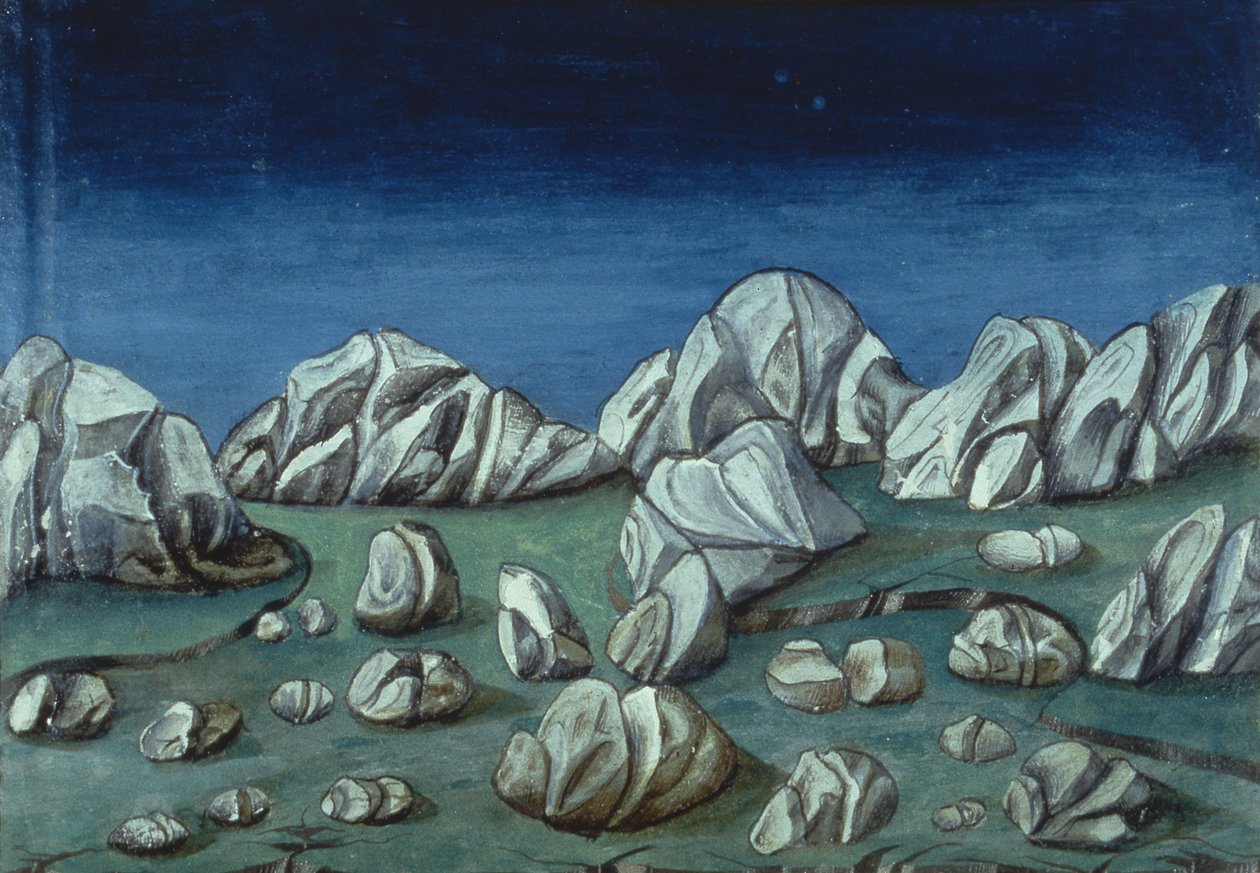 Fol.120r O Fim do Mundo e o Juízo Final: A Terra Abre-se (velino) de Italian School