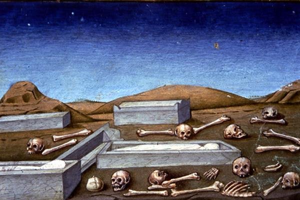 Fol.149rb O Juízo Final: Os Mortos Levantam-se do Túmulo (velino) de Italian School
