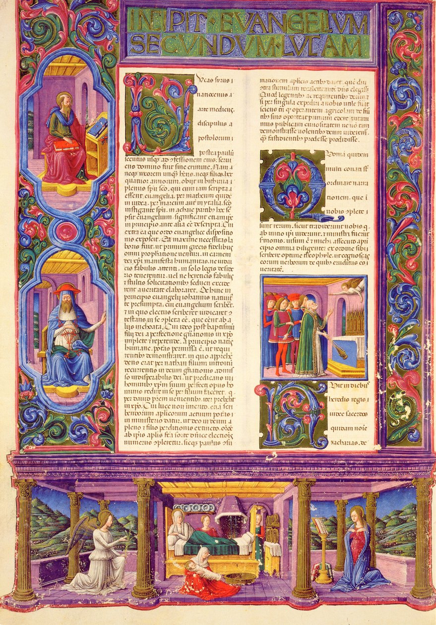 Fol.157v Segundo Evangelho de Lucas, da Bíblia de Borso d