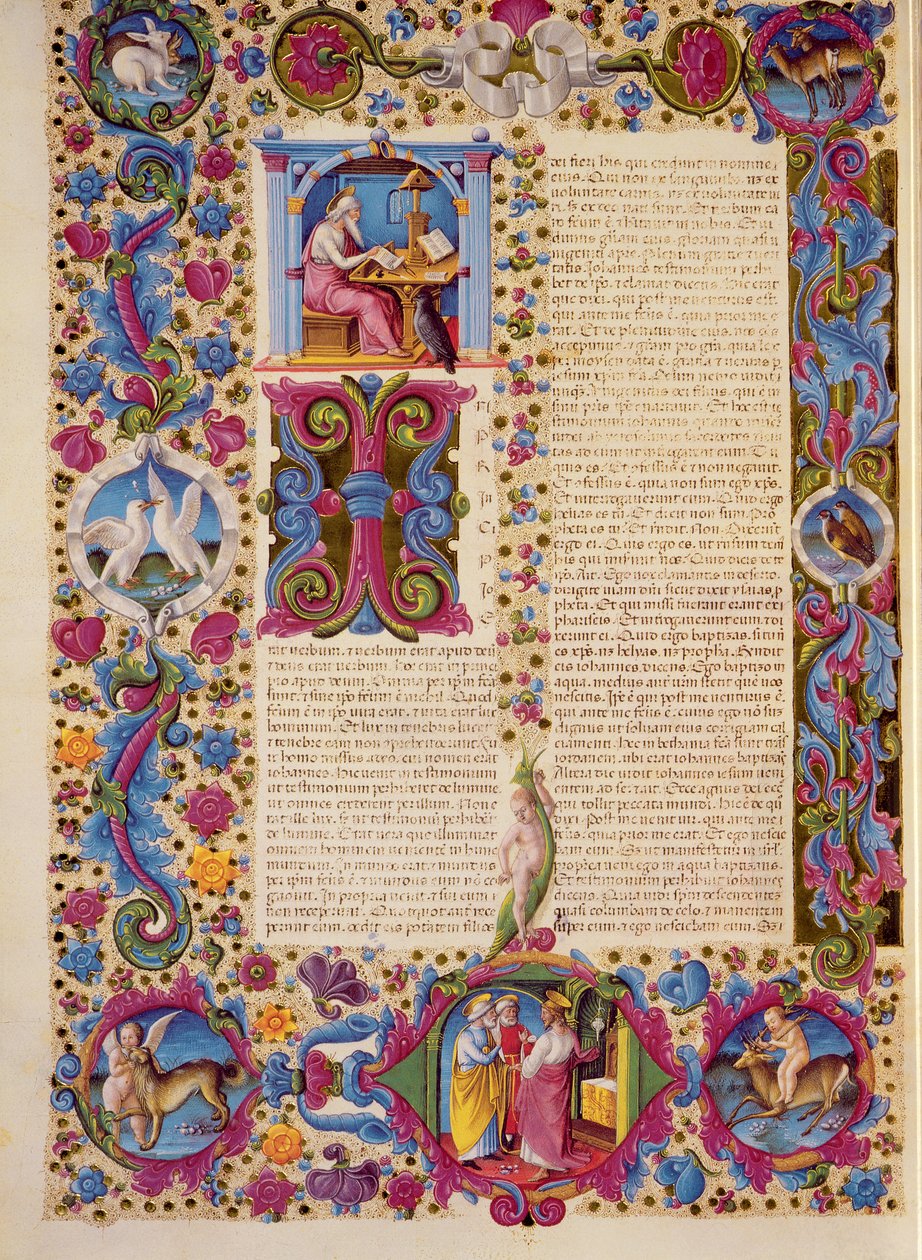 Fol.172v Segundo Evangelho de João, da Bíblia Borso d