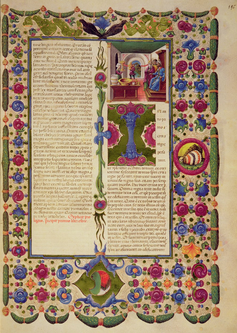 Fol.195r Palavras de abertura de O Livro do Êxodo, da Bíblia de Borso d