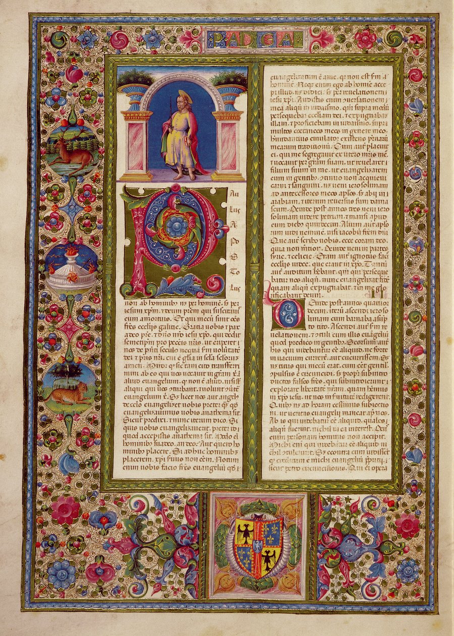 Fol.195v Carta de S. Paulo a Cortina, da Bíblia de Borso d