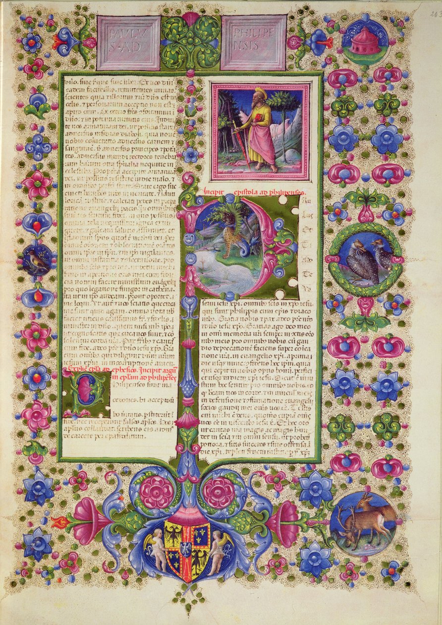 Fol.203r Carta de São Paulo aos Filipenses, da Bíblia Borso d
