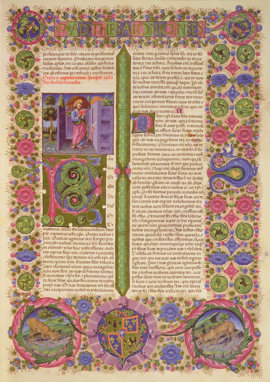 Fol.206r Carta de São Paulo aos Tessalonicenses, da Bíblia Borso d