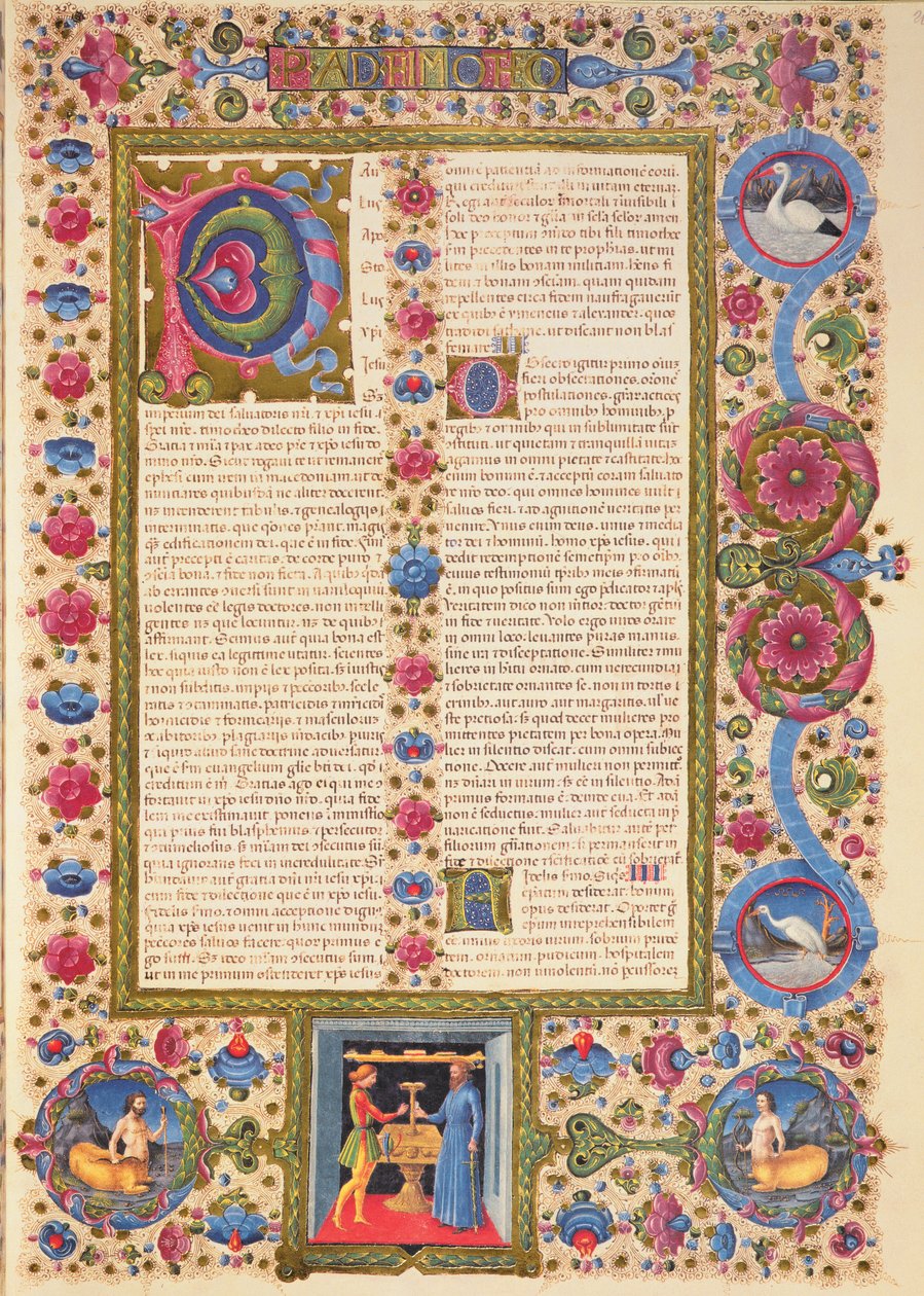 Fol.208r Carta de São Paulo a Timóteo, da Bíblia Borso d