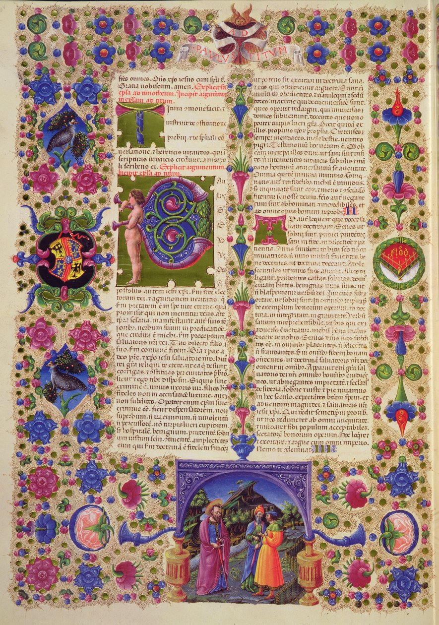 Fol.210v Carta de S. Paulo a Tito, da Bíblia de Borso d