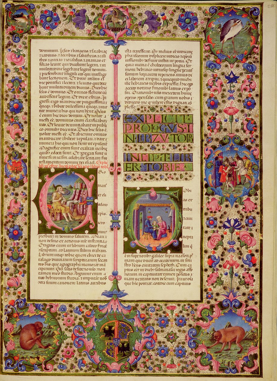 Fol.212r Livro de Toby, da Bíblia de Borso d