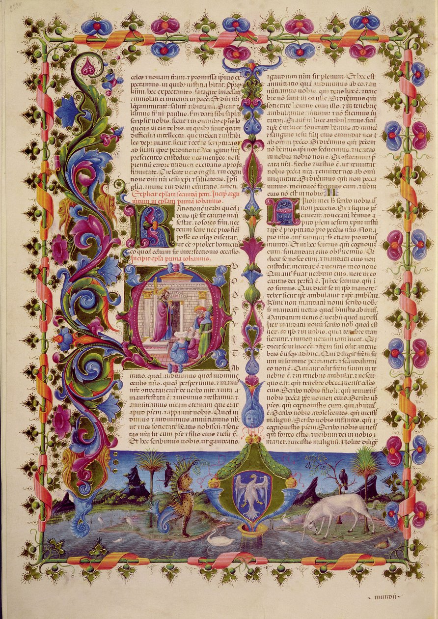 Fol.233v Carta de S. João aos Apóstolos, da Bíblia de Borso d