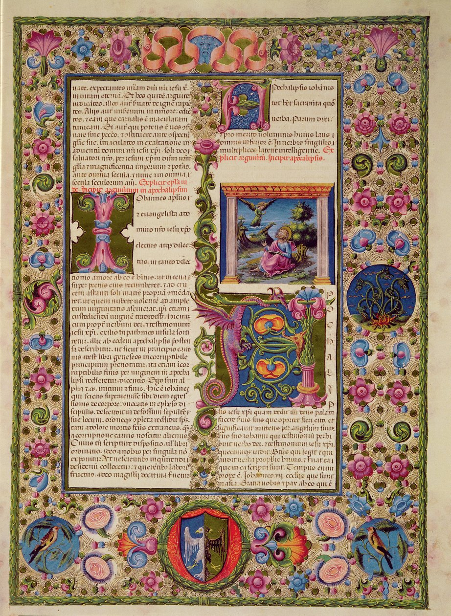 Fol.236r Abertura do Livro do Apocalipse, da Bíblia Borso d