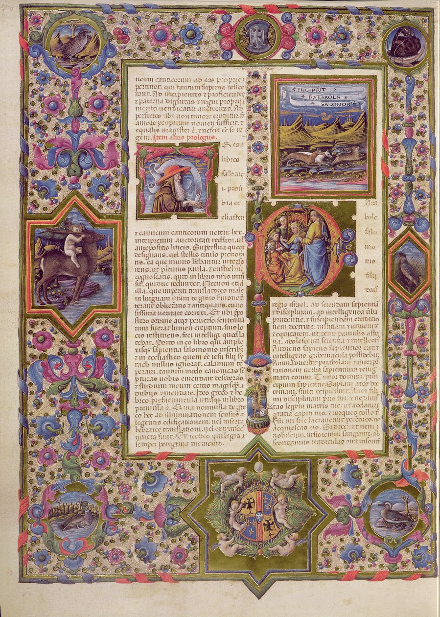 Fol.270v Abertura ao Livro de Salomão, da Bíblia de Borso d