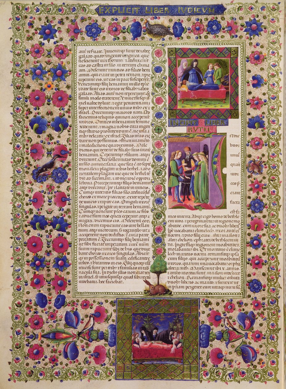 Fol.280r Abertura do Livro de Rute, da Bíblia de Borso d