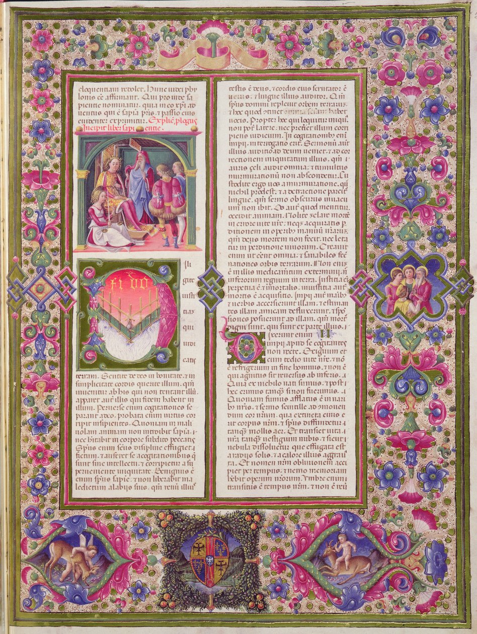 Fol.286r Abertura do Livro da Sabedoria, da Bíblia Borso d