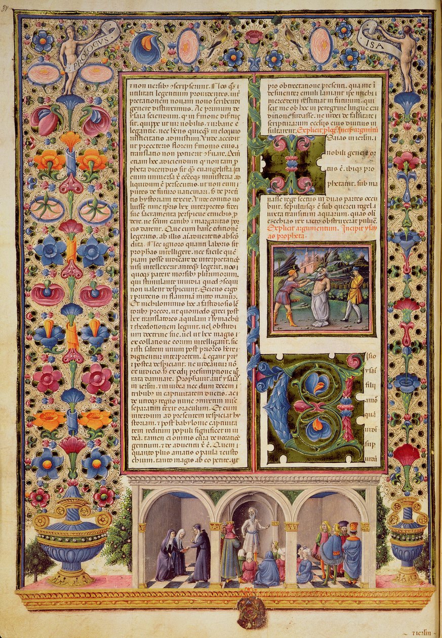 Fol.3v Prólogo ao Livro dos Profetas (Isaías), da Bíblia Borso d