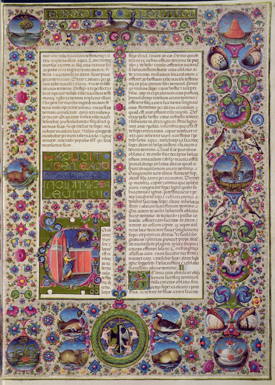 Fol.44r Palavras de abertura de Levítico, da Bíblia Borso d