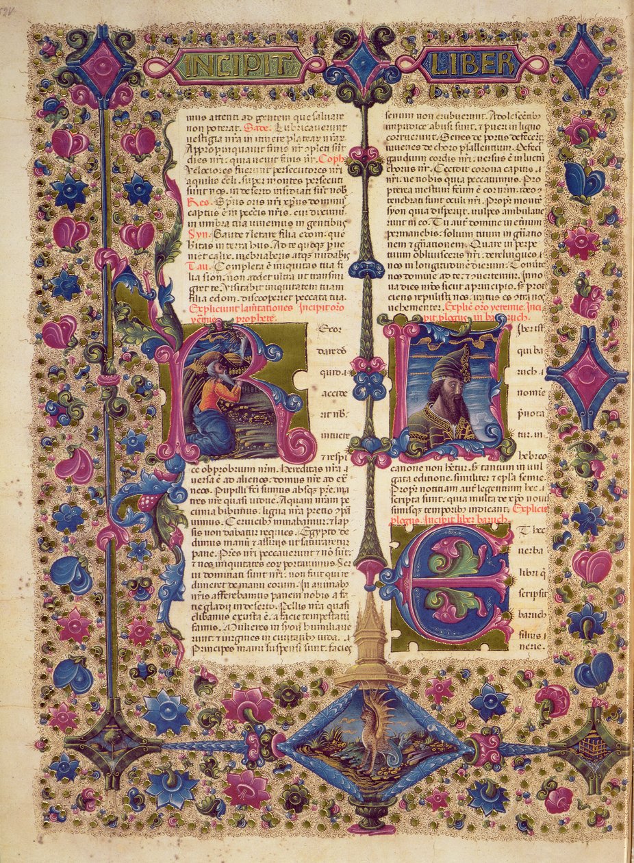 Fol.52v Abertura ao Livro do Profeta Baruc, da Bíblia de Borso d