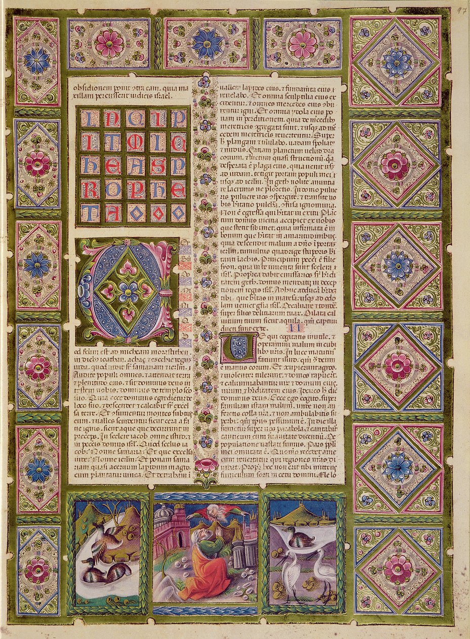 Fol.97r Abertura do Livro do Profeta Micheas, da Bíblia Borso d
