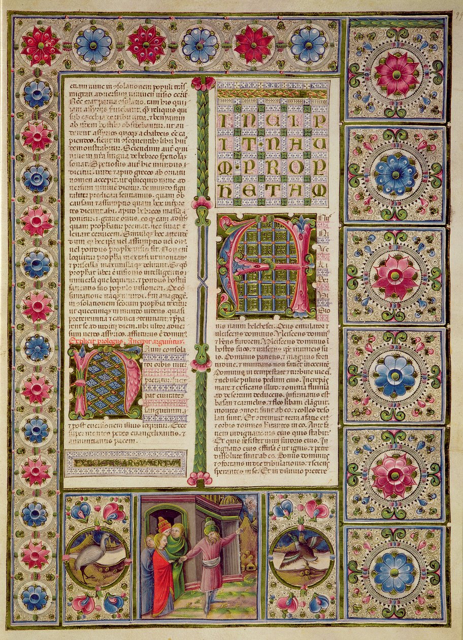Fol.99r Abertura do Livro do Profeta Naum, da Bíblia Borso d