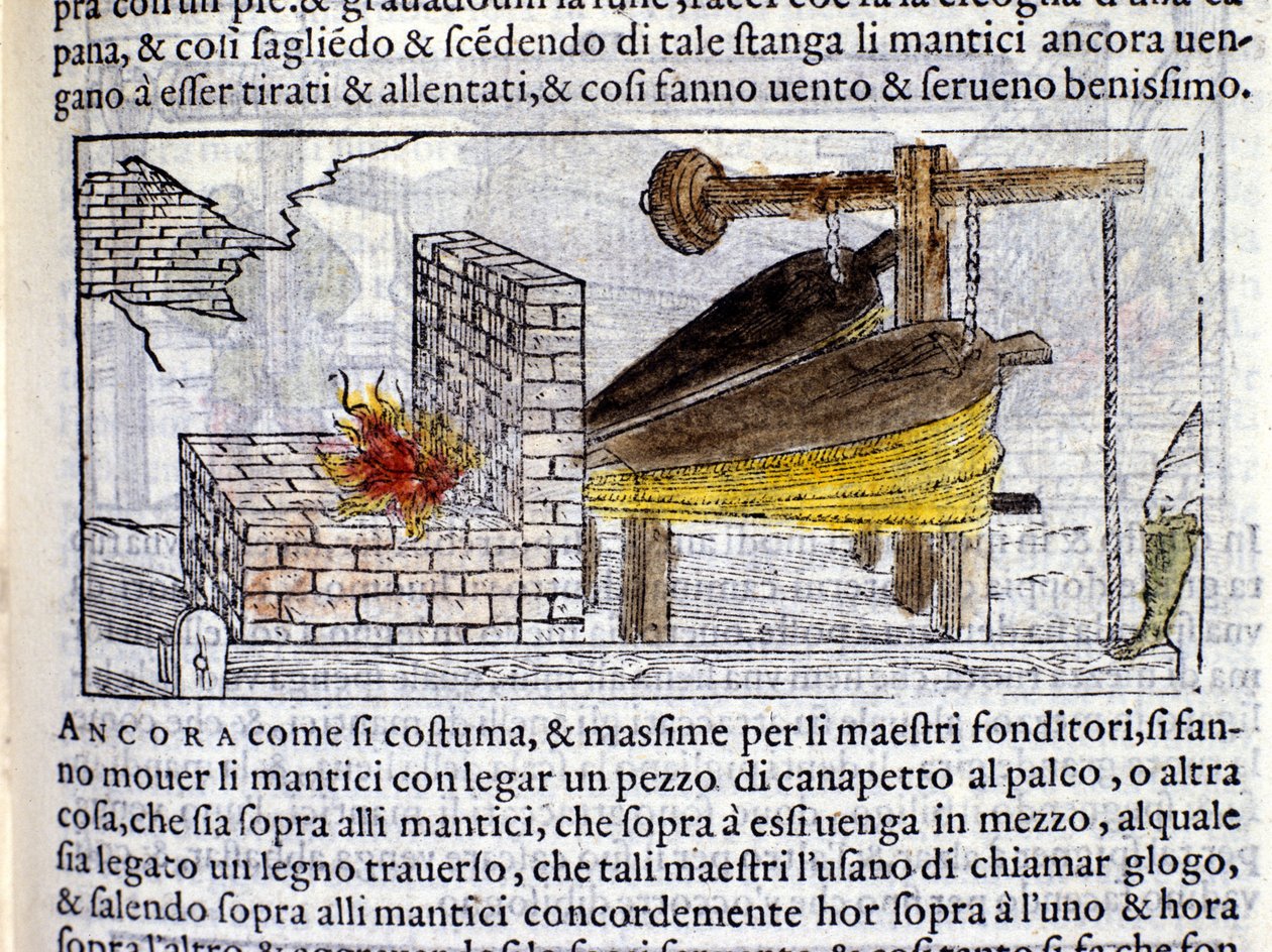 Forja - na "Pirotecnia" de Biringuccio de Italian School