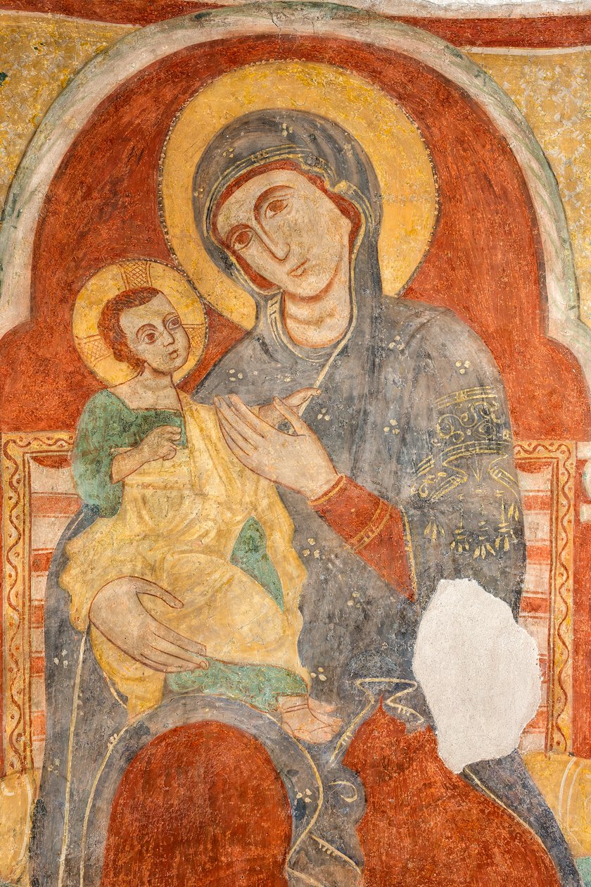 Fresco da Virgem Maria de Italian School