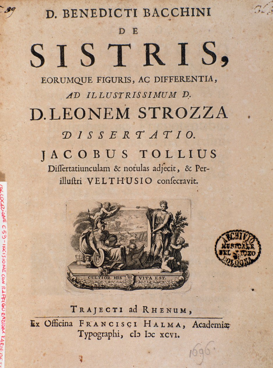 Frontispício de "Os sinos", "Abençoado por Bacchinius de Italian School