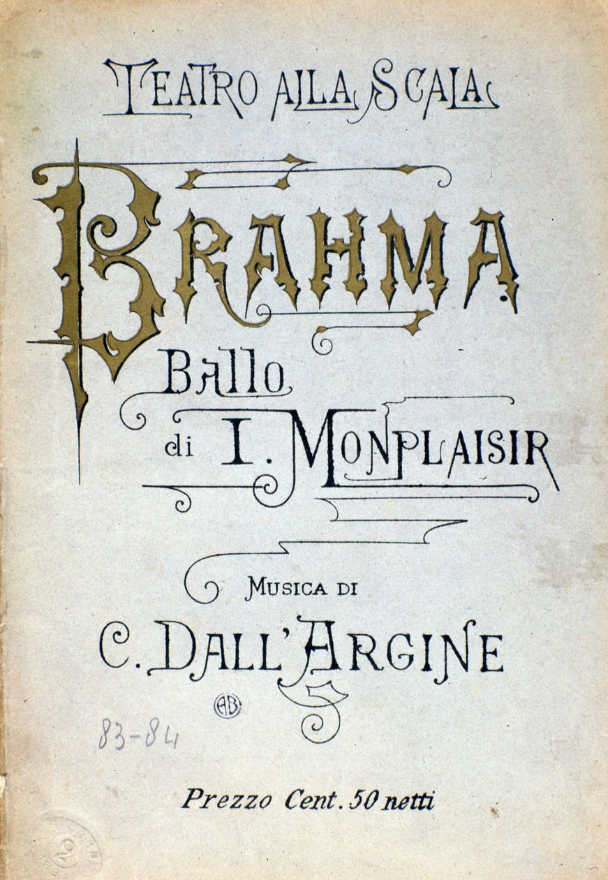 Frontispício do Ballet Brahma de Monplaisir e dell