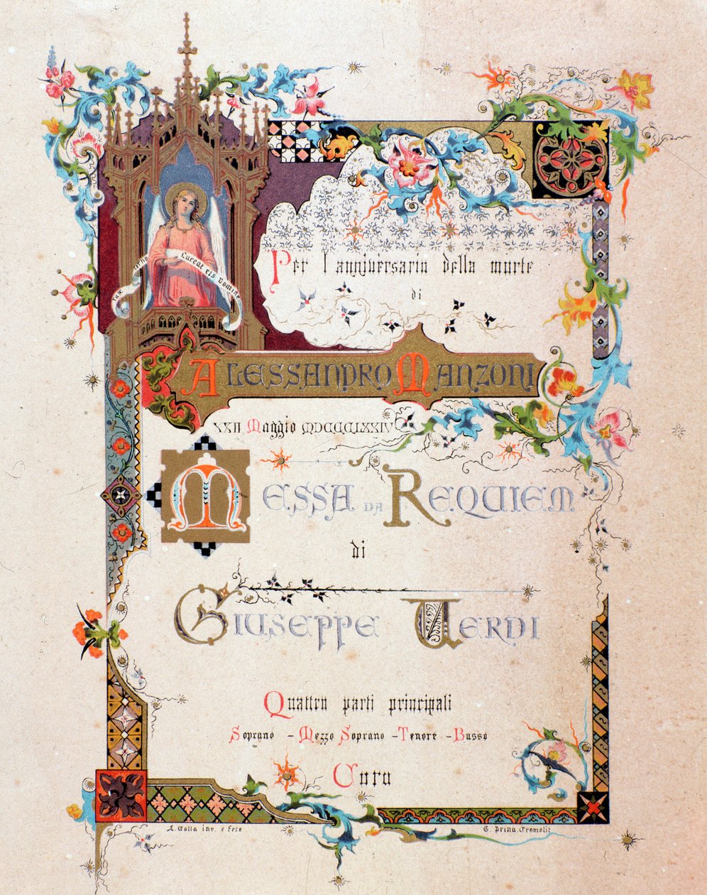 Frontispício de Verdis Requiem, 1874 de Italian School