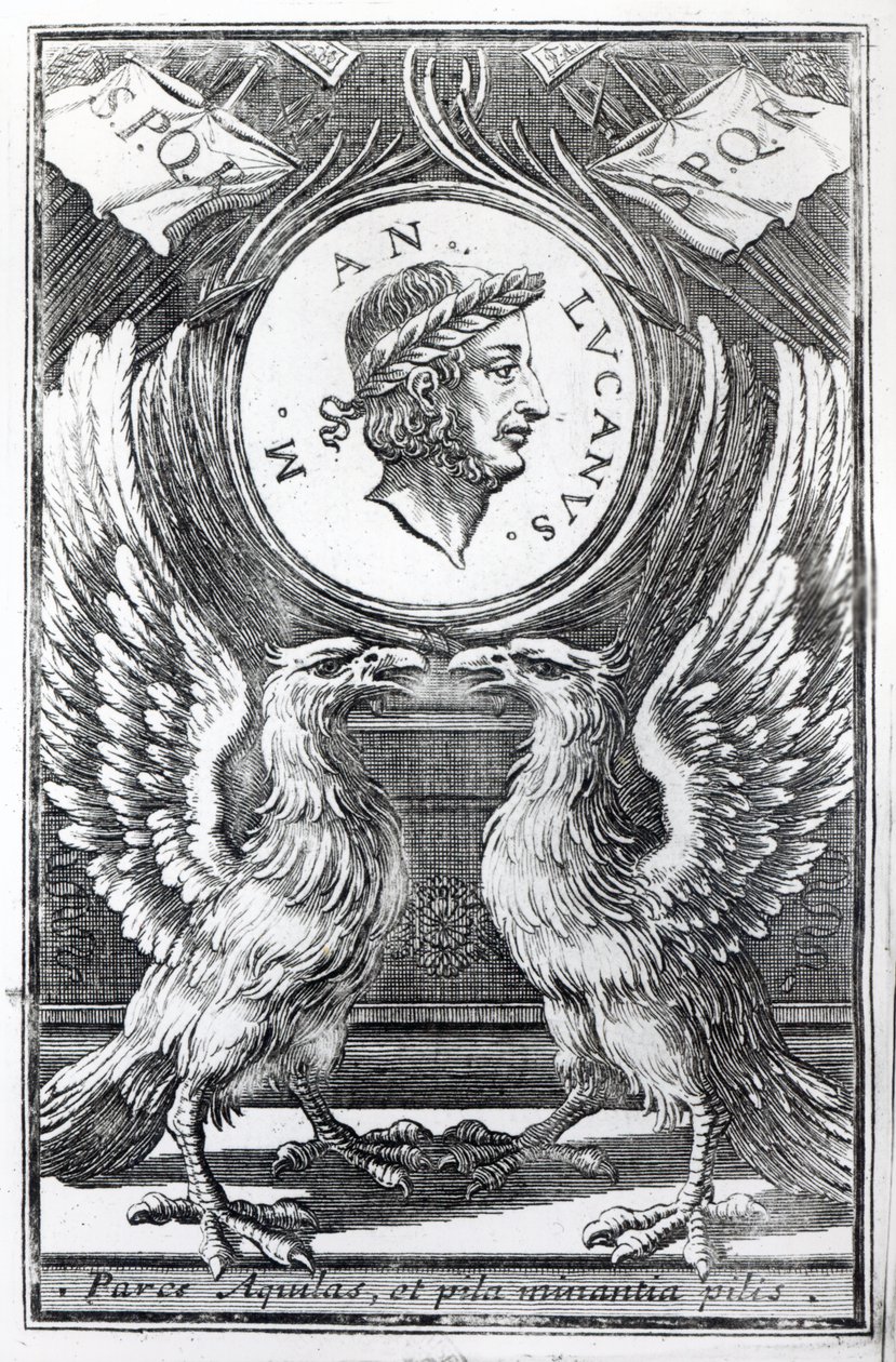 Frontispício de Lucans Pharsalia por Marcus Annaeus Lucanus, edição publicada em 1663 de Italian School
