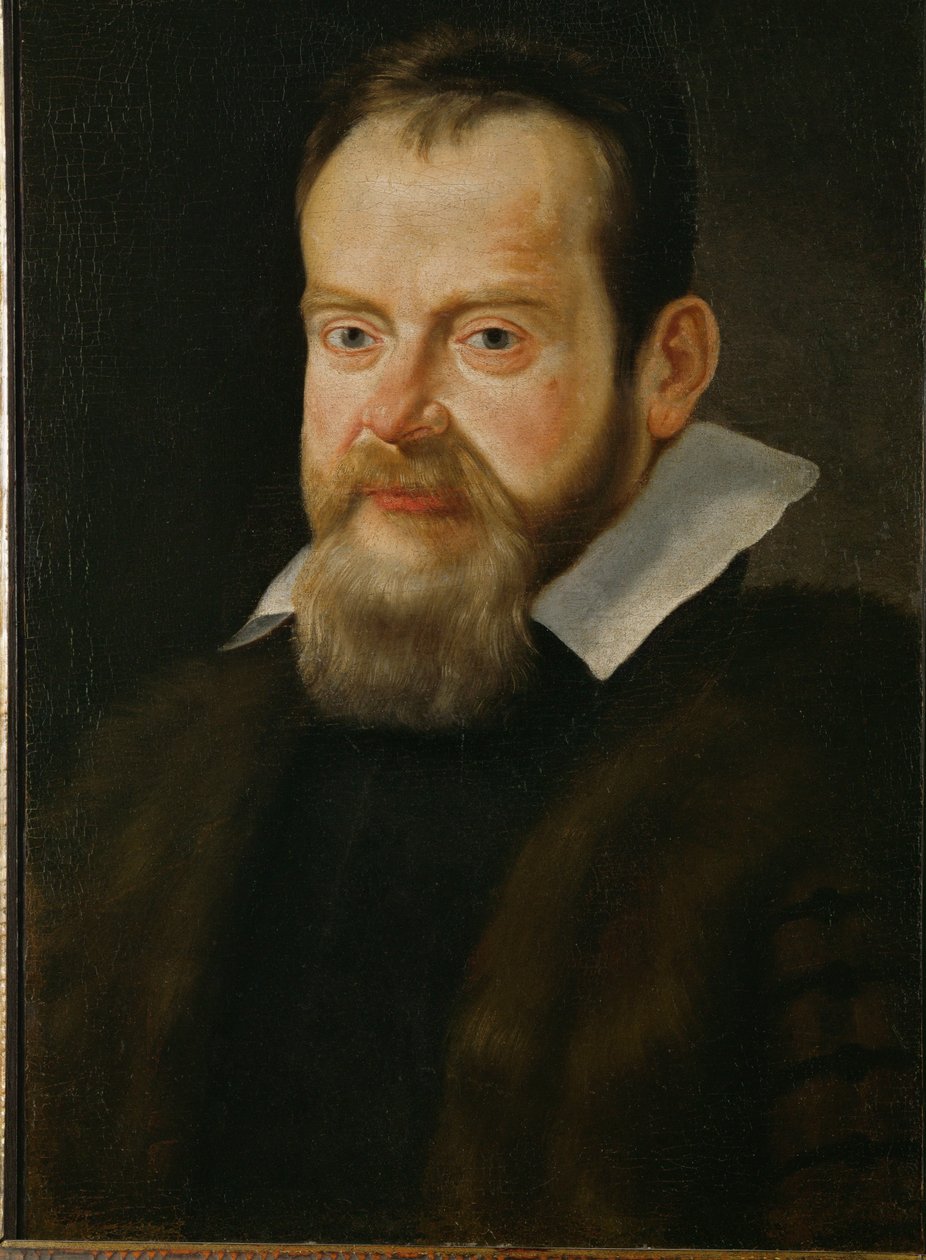 Galileu Galilei, astrónomo ... (pintura sobre tela) de Italian School