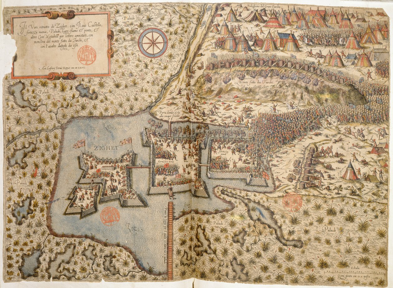 Visão geral da batalha de Szigetvar, 1566 de Italian School