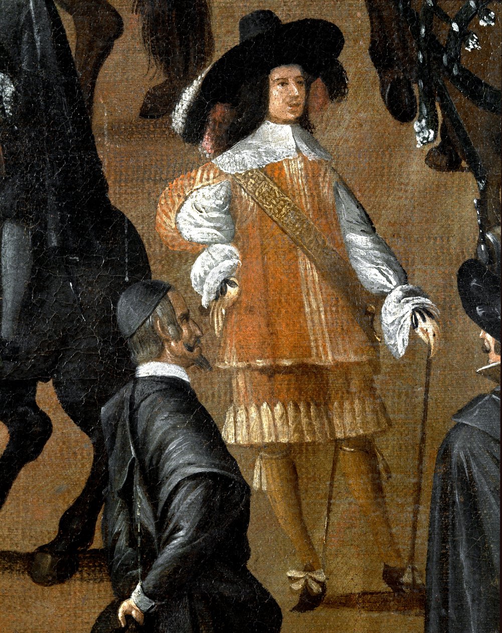 Cavalheiro de vestido espanhol, detalhe (Pintura de Italian School