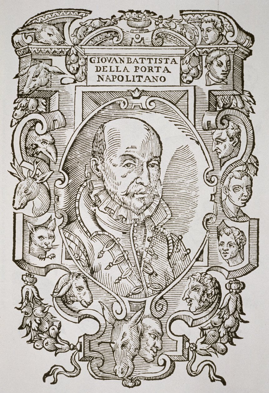Giovanni Battista della Porta (1535-1615) de seu livro, Delle Celeste Physiognomy, Pádua 1616, ilustrado em History of Magic, publicado no final do século XIX de Italian School