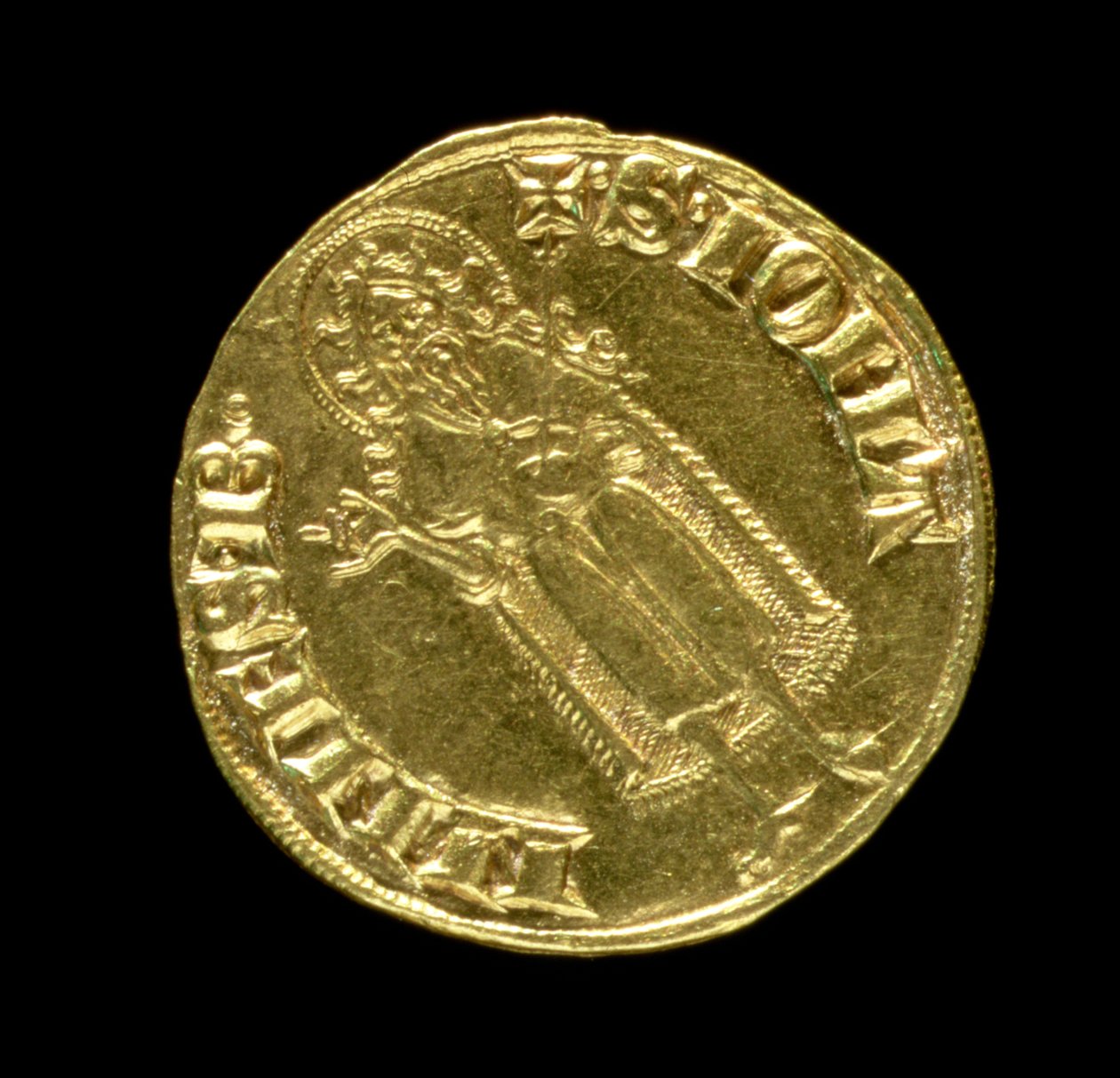 Florina de ouro (reversa) representando São João Batista, florentino, 1252 (para anverso ver 83495) de Italian School