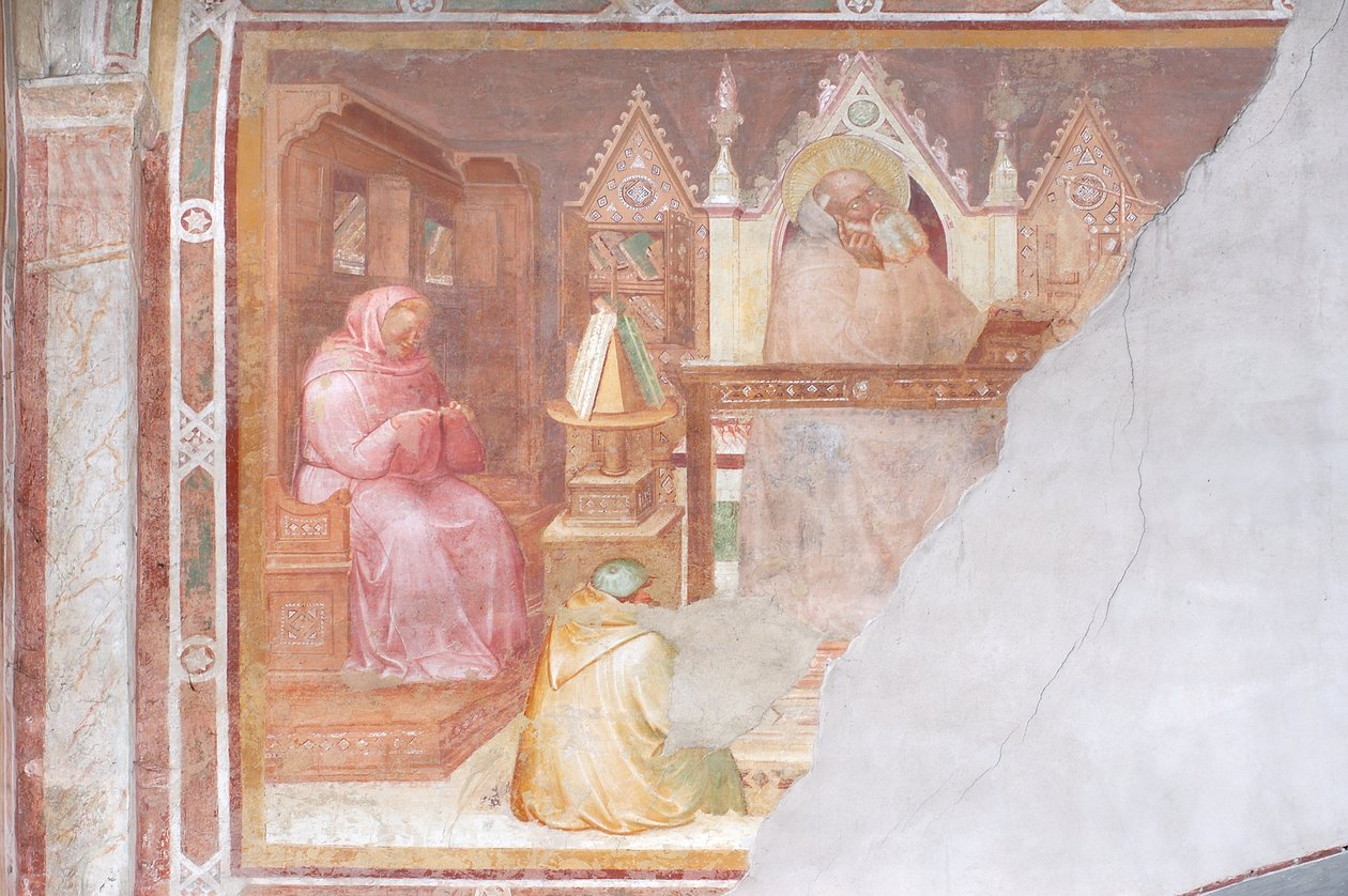 Santo Monge (fresco) de Italian School