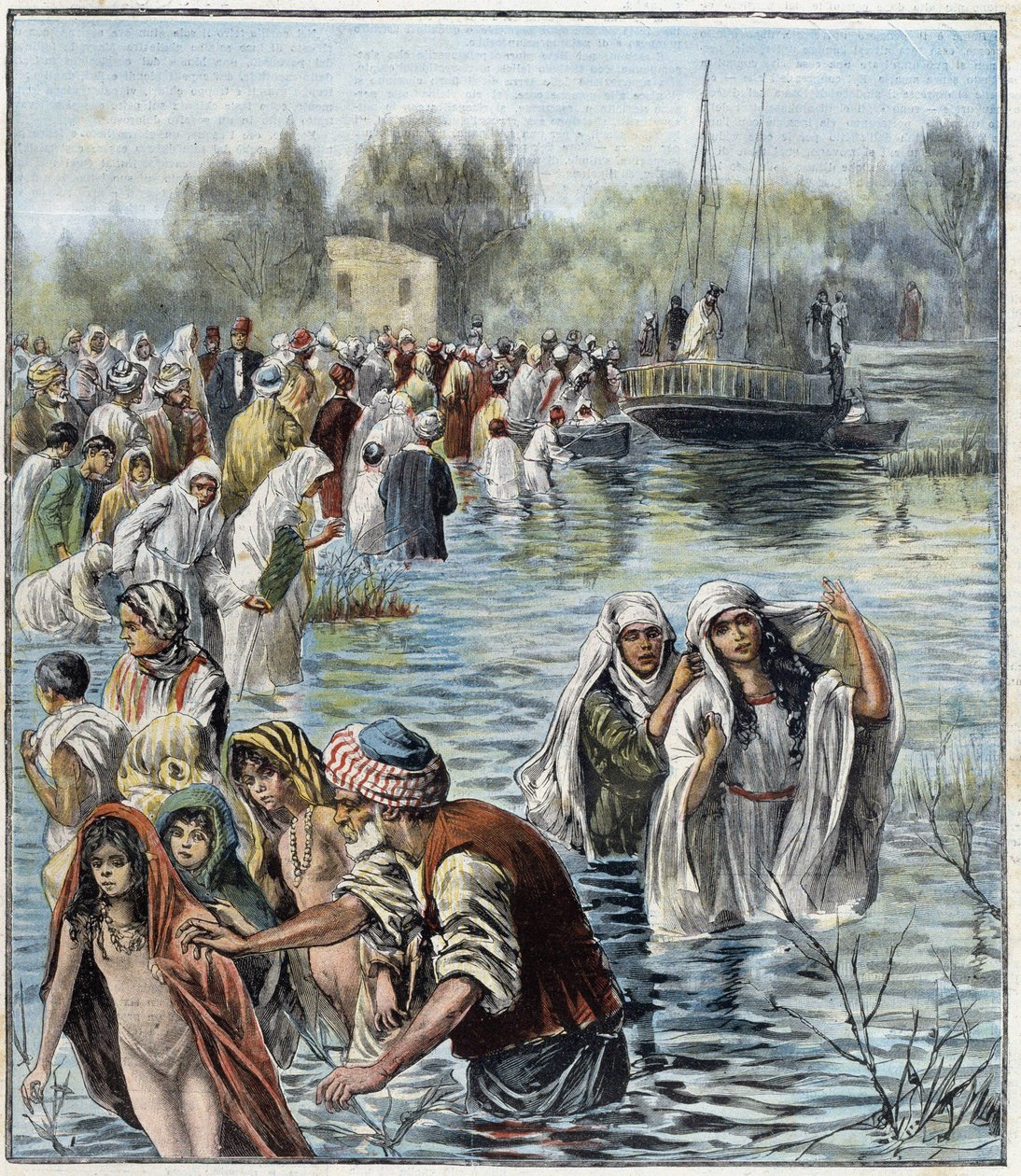 Semana Santa no rio Jordão - em "La Tribuna Illustrata" de Italian School