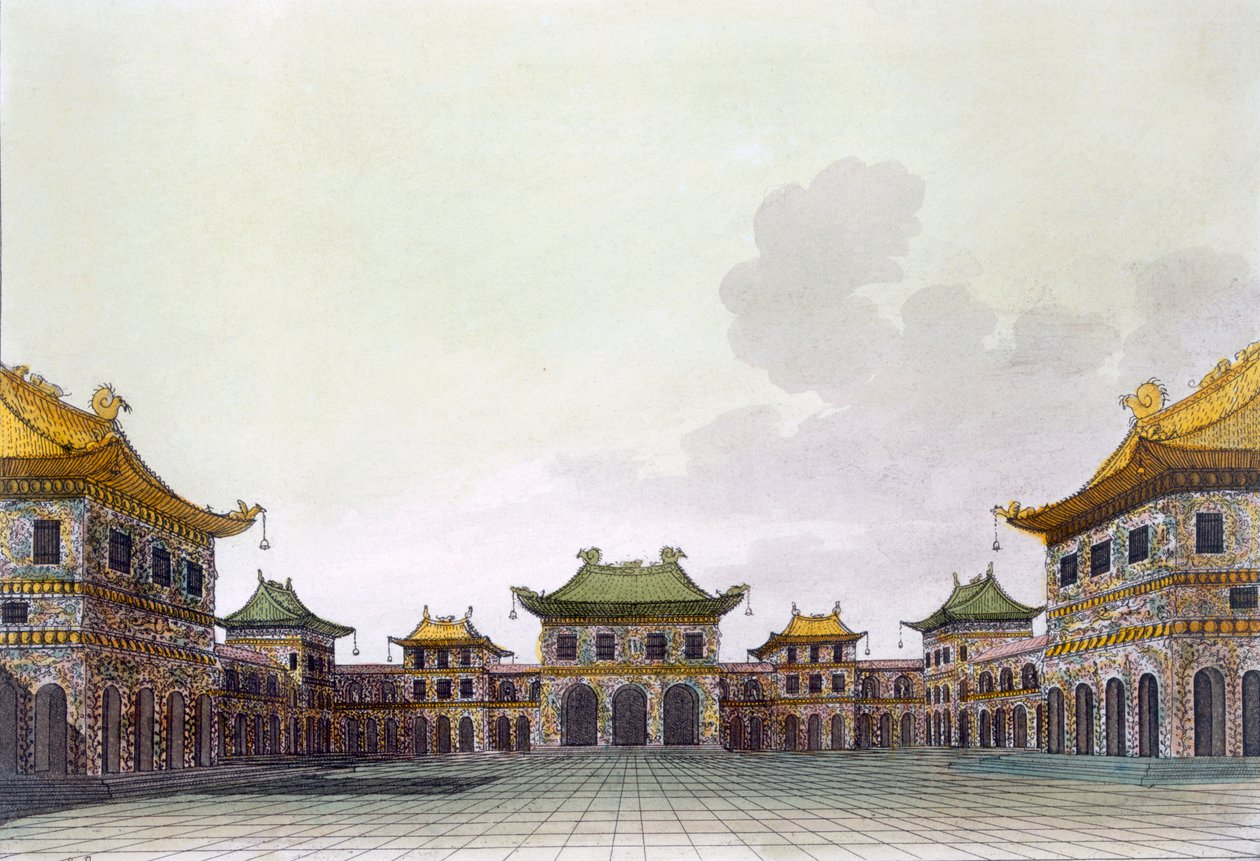Casa de um indivíduo rico em Pequim, c.1820s-30s de Italian School
