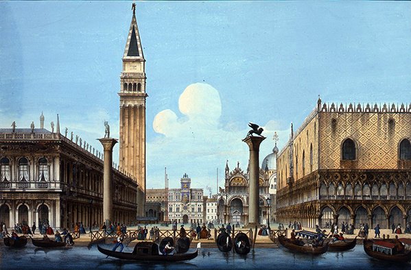 Il Molo, de um conjunto de quatro cenas venezianas, c.1850 (litografia manual) de Italian School