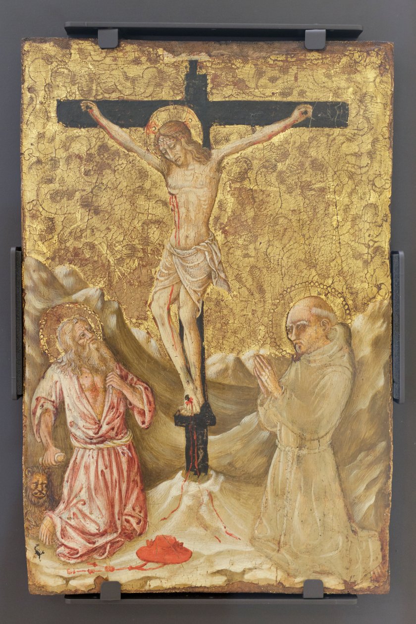 O Crucifixo entre São Jerónimo e São Bernardo de Sena, Mestre da Anunciação Jacqemart André