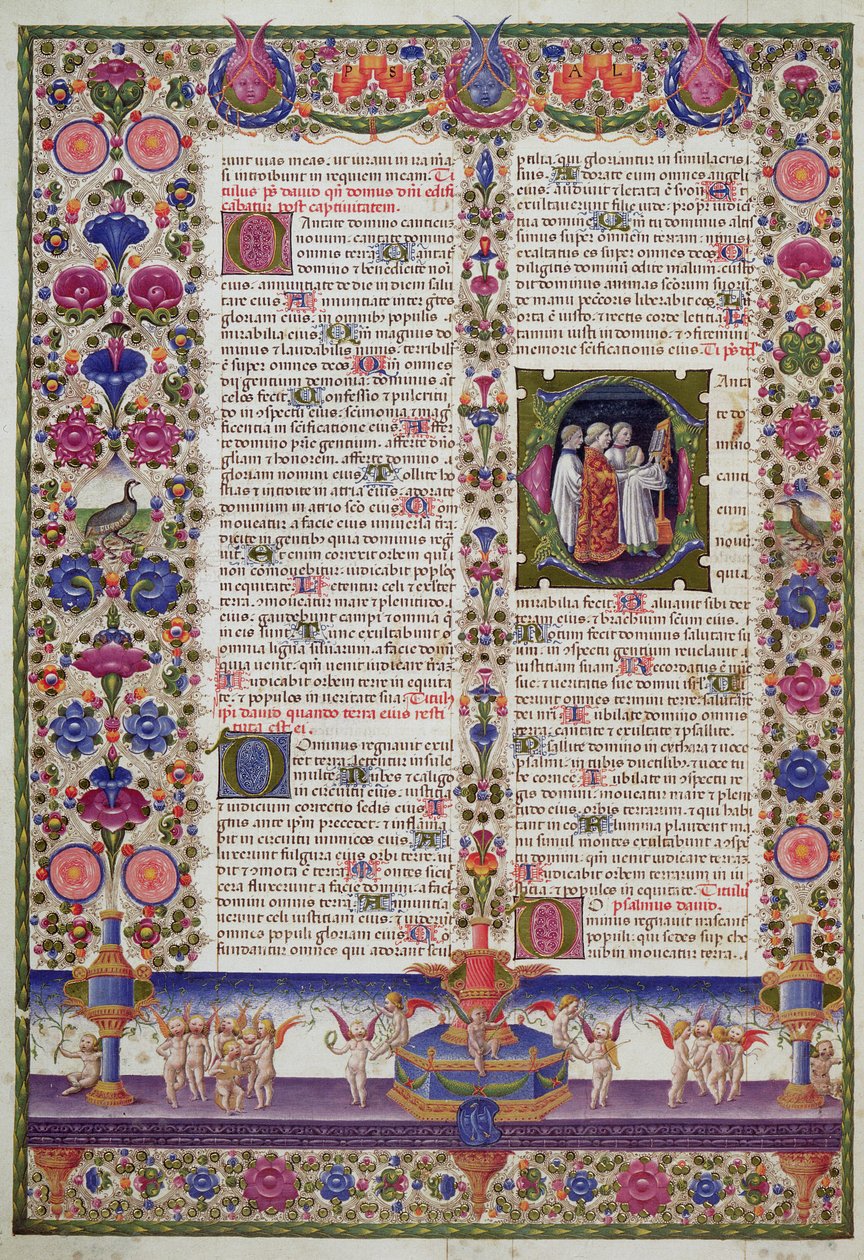 Página iluminada do Livro dos Salmos, da Bíblia Borso d