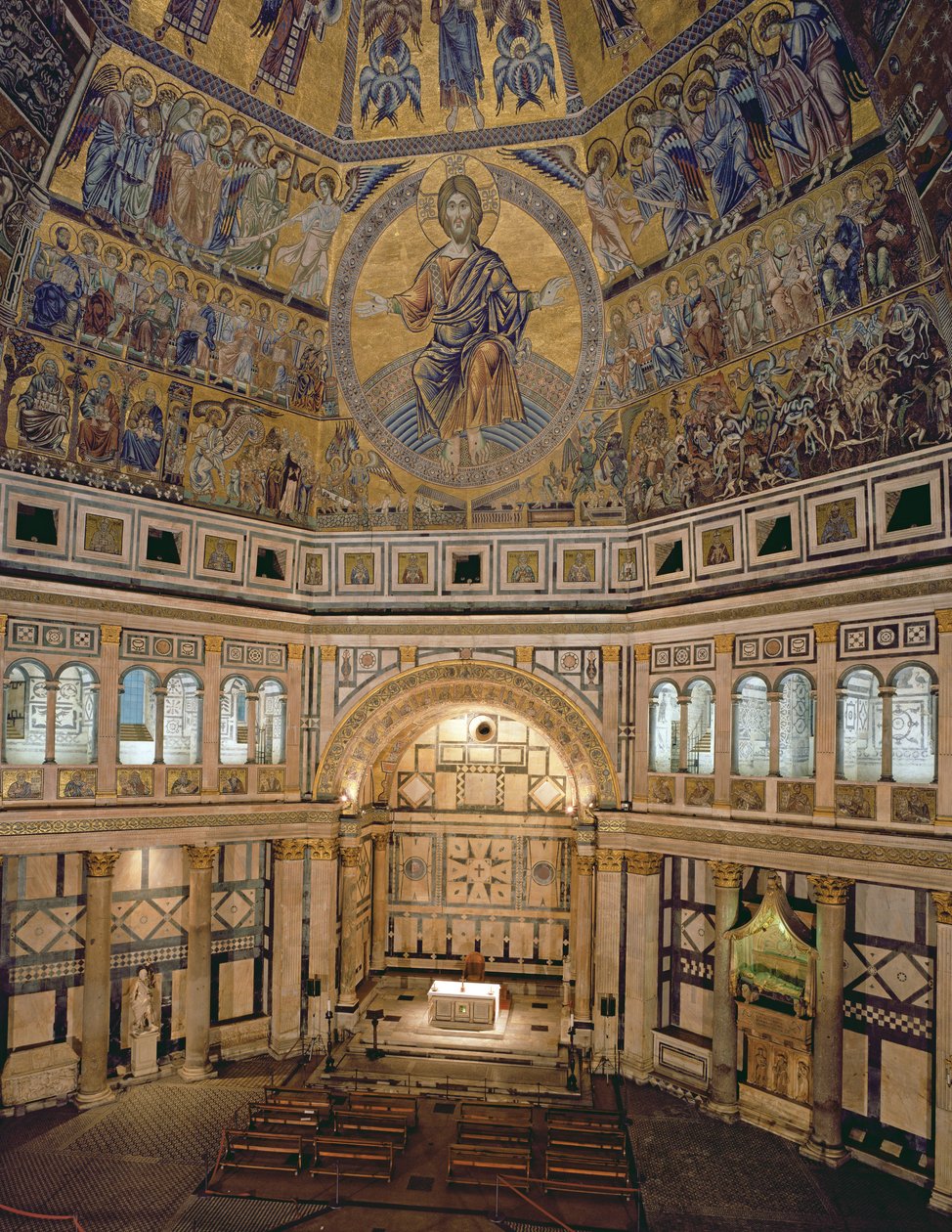 Vista interior do Batistério de Florença de Italian School