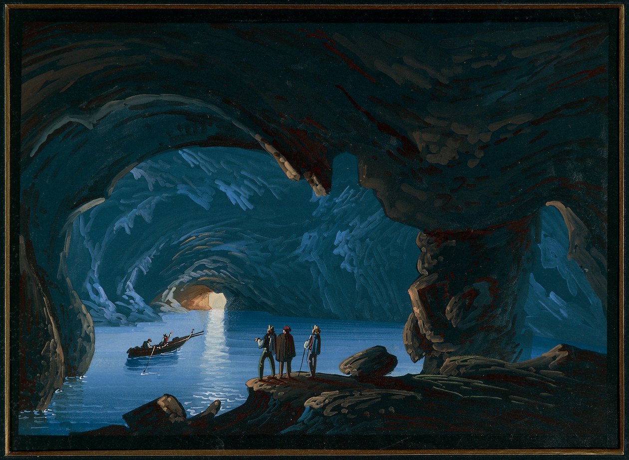 Ilha de Capri, a Gruta Azul de Italian School
