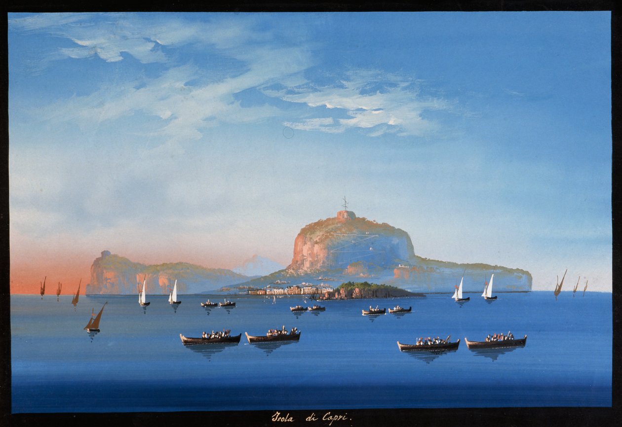 Ilha de Capri (gouache) de Italian School