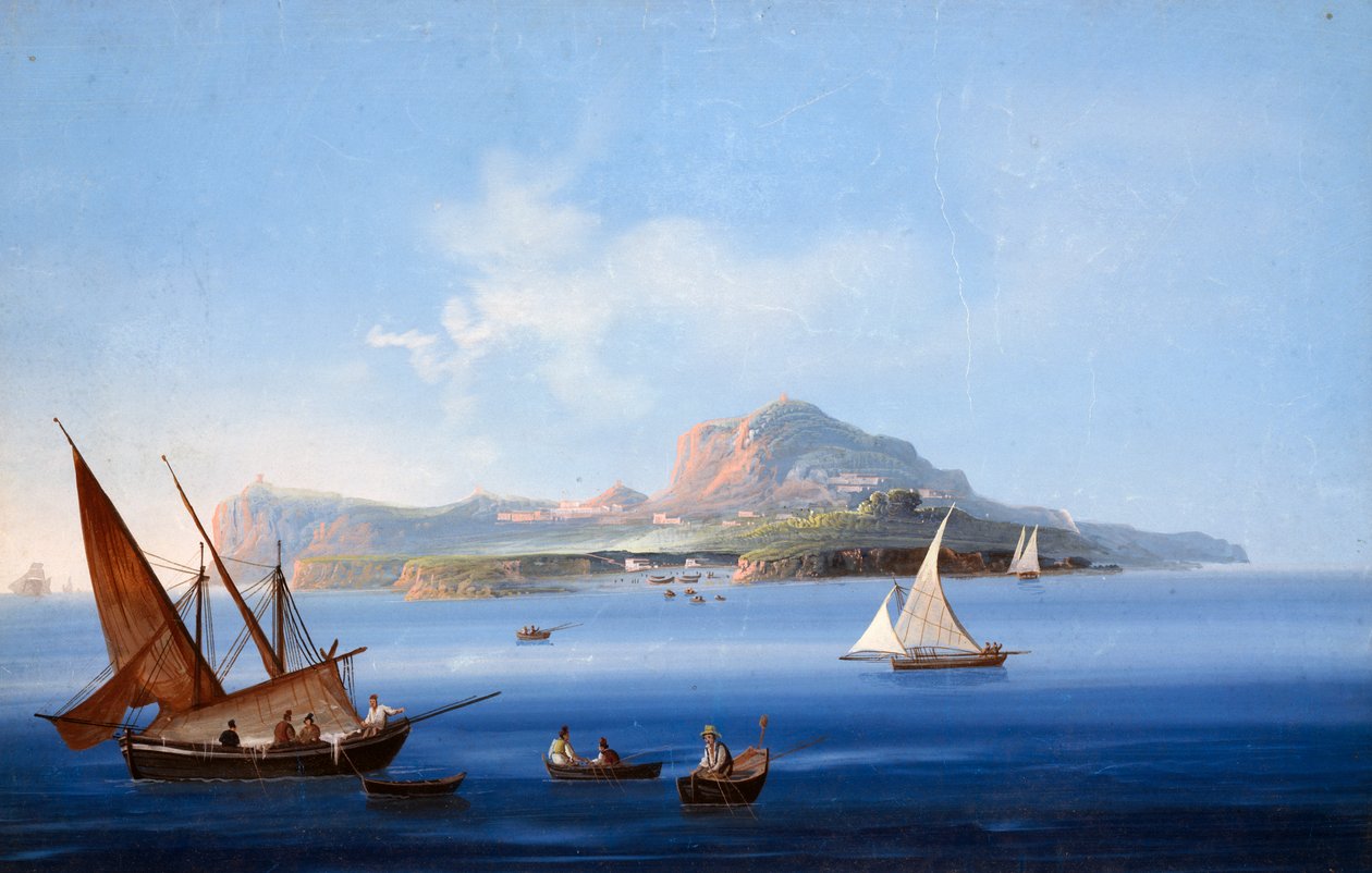 Ilha de Capri (gouache) de Italian School