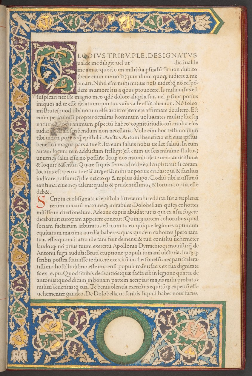 Tipo romano renascentista italiano, de Epistolae ad Brutum, de Marcus Tullius Cicero de Italian School