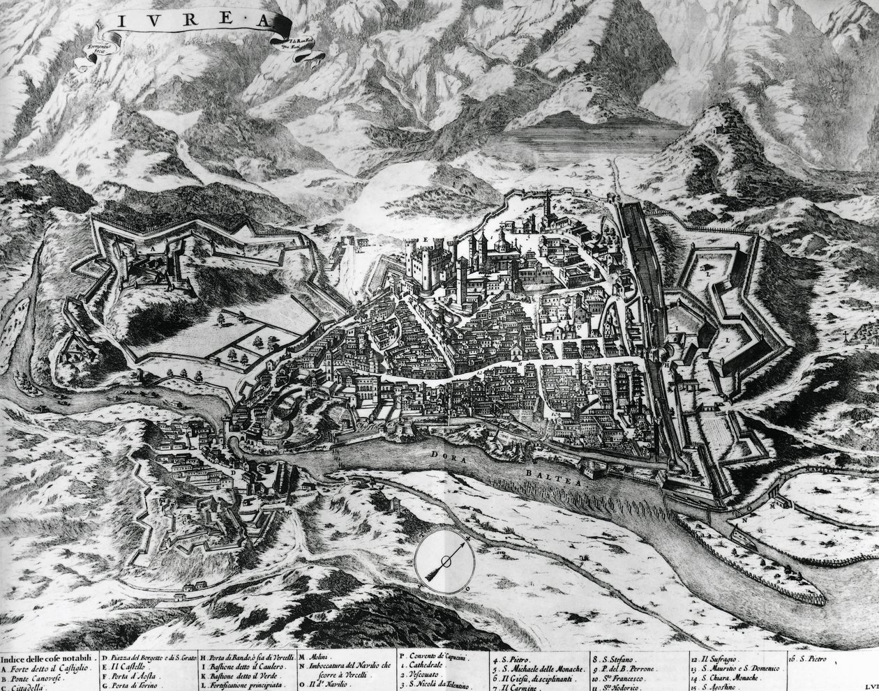 Ivrea e suas fortificações de Italian School